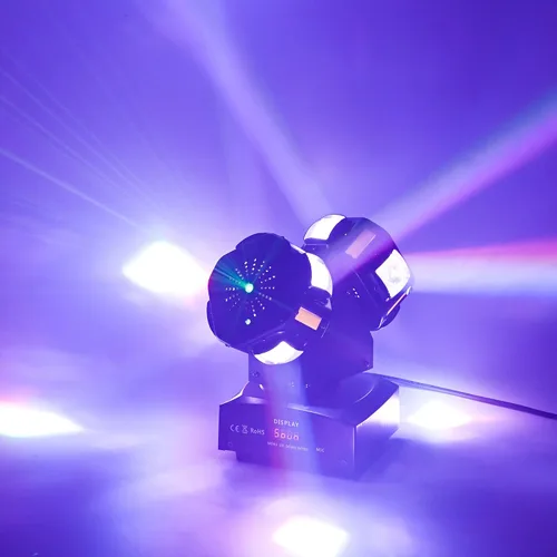 Vista 9 de Luz de Escenario de Cabeza Móvil RGBW 12LED Luces de Haz Giratorio Luces de Iluminación Ascendente de Escenario para Eventos Activada por Sonido