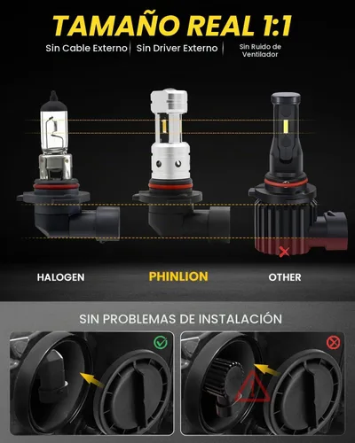Vista 4 de Faros para auto 9006-1860-4SMD Amarillo Dorado