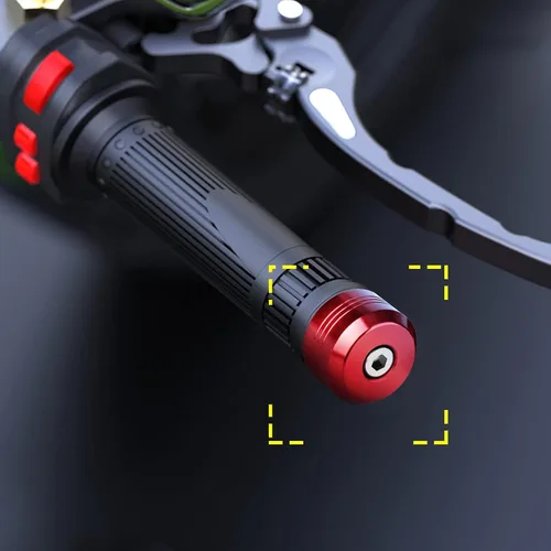 Vista 8 de 2 extremos para manillar de motocicleta, tapas deslizantes de barra de mango de 0.866 in, tapones de peso, tapones de aluminio para extremo de Rojo