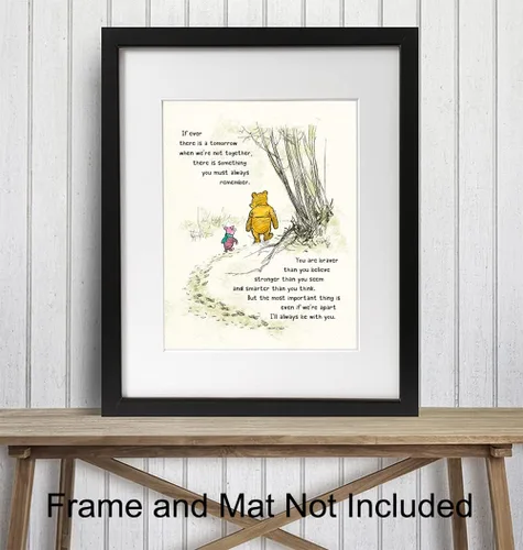 Vista 3 de Arte de pared de Winnie - Decoración para habitación de niños de Pooh - Niños - Dormitorio para niñas pequeñas - Arte para guardería de bebés