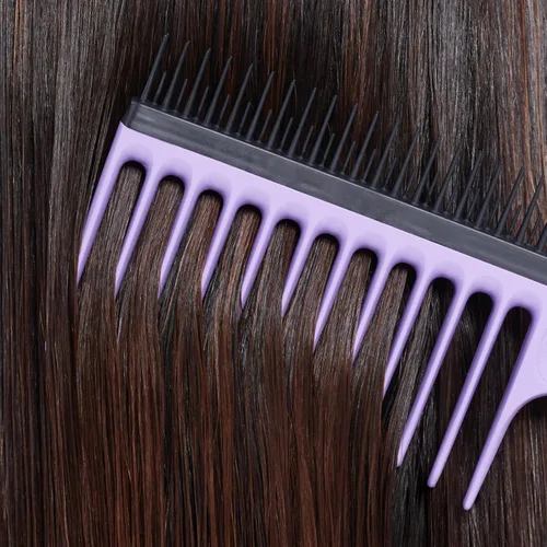 Vista 8 de Tangle Teezer Peine de dientes anchos para cabello rizado, peine desenredante de doble cara para todo tipo de cabello, desenredante húmedo y seco
