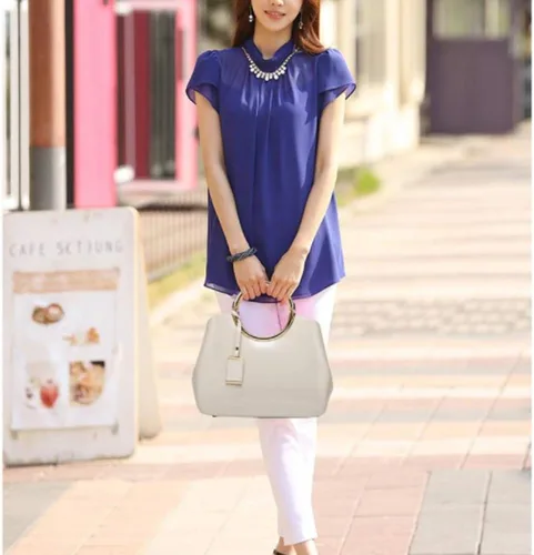 Vista 3 de Rullar Bolso elegante de las mujeres y bolso de la manija superior del bolso de la manija de la bolsa de cuero de patente de la totalizador