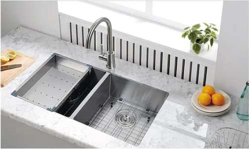 Vista 2 de Starstar Colador de acero inoxidable de 18.875" para fregadero de cocina