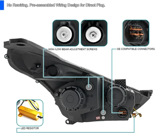 Vista 11 de SPEC-D TUNING - Faros delanteros LED de humo negro brillante