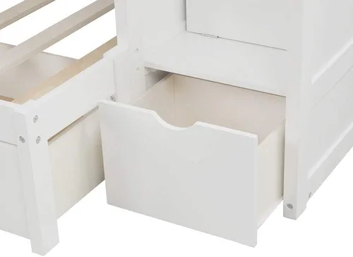 Vista 7 de Harper & Bright Designs Literas con escaleras y cajones de almacenamiento, tamaño individual sobre matrimonial, litera de madera maciza