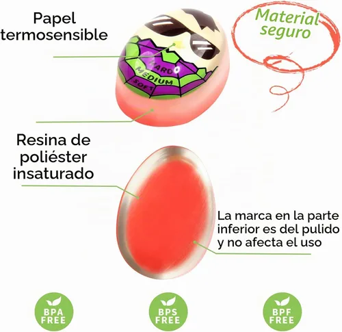 Vista 4 de Lasubst Temporizador de huevos que cambia de color para hervir huevos, morado y verde Púrpura & Verde