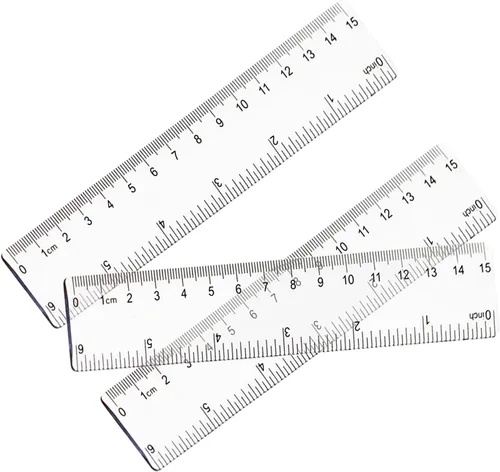 Vista 3 de Chris.W Paquete de 20 reglas rectas de plástico transparente de 6 pulgadas, flexibles con pulgadas y métricas para el aula escolar, el hogar u