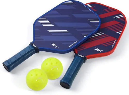 Vista 10 de Reebok - Pickleball Set for 2 Players, Includes 2 Paddles with Cushion Grip and 2 Light-Up Balls, Perfect for Night Play, Durable, Engineered for