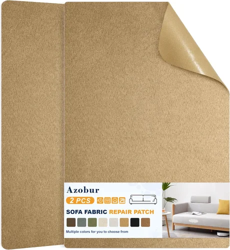 Vista 22 de Parche de reparación de terciopelo, parche de tela de franela autoadhesivo, varios colores, parche de microfibra, se puede usar para parches de Beige
