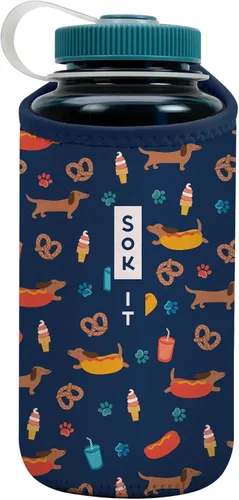Vista 75 de Sok It BotlSok Funda para botella de agua con cubierta de neopreno aislante (Floral abstracto, se ajusta a CamelBak o Nalgene de 12 onzas)