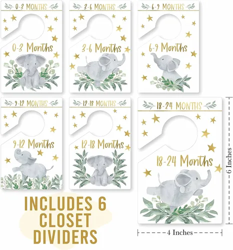 Vista 3 de Hadley Designs Divisores de armario para bebé (paquete de 6) – Organizador de guardería, divisores de armario de tamaño bebé para niños y niñas