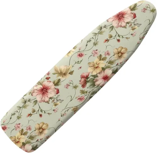 Vista 9 de Funda para tabla de planchar con estampado de rosas vintage con gancho y bucle, sujetadores ajustables, fundas protectoras para tabla de planchar