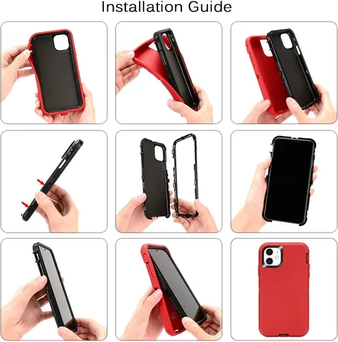 Vista 6 de MAXCURY Funda para iPhone 11, resistente a prueba de golpes, protección de cuerpo completo para hombres y mujeres, parachoques de policarbonato duro