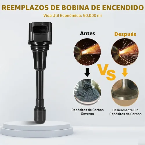 Vista 5 de QYL Paquete de 4 bobinas de encendido compatibles con Altima Cube Sentra Rogue Select NV200 Pathfinder 1.8L 2.0L 2.5L Compatible con FX50 M56 QX60