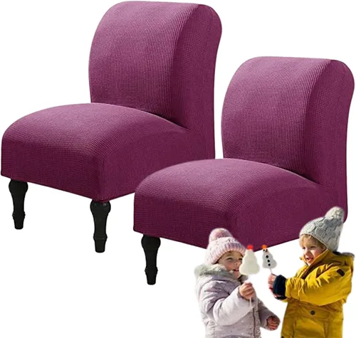 Vista 19 de Fundas elásticas para silla sin brazos, extraíbles y lavables, de elastano jacquard sin reposabrazos, protector de muebles para sala de estar, Verde