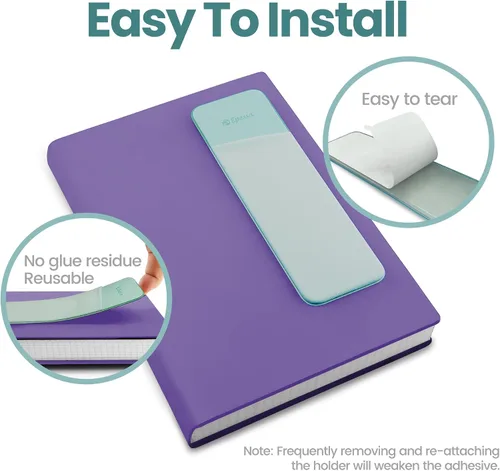 Vista 6 de Epessa Soporte para bolígrafo adhesivo verde para cuaderno y funda universal para mouse