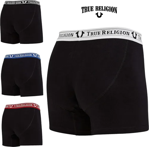 Vista 2 de True Religion Calzoncillos tipo bóxer de algodón elástico para hombre, paquete de 4