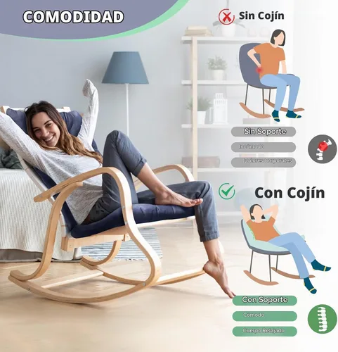 Vista 3 de 2 Pack Cojines para Silla Mecedora Tumbona Sun Lounge Chaise Cojines para Patio Colchón para Exteriores Sillón Reclinable Interior Exterior Borgoña