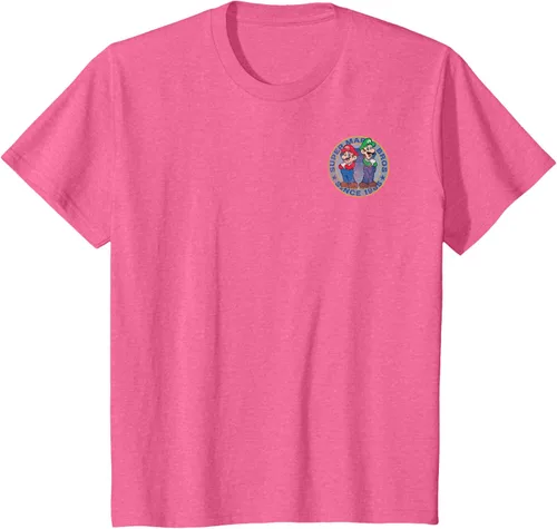 Vista 15 de Super Mario Bros Luigi Left Chest Since 1985 - Camiseta gráfica Negro