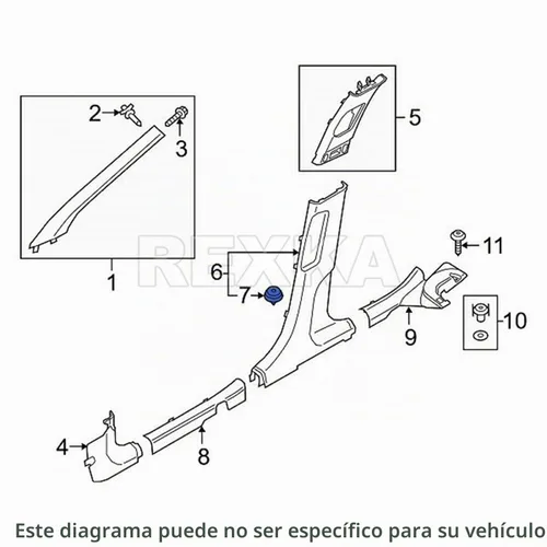 Vista 7 de Rexka 15 piezas de clip de retención para panel de puerta, compatible con Hyundai 82315-2W000 Santa Fe Sonata (paquete de 30)