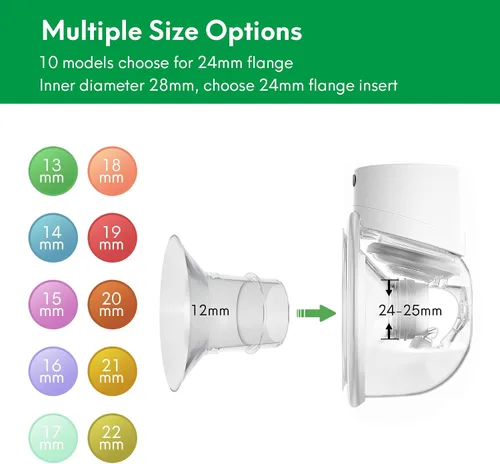 Vista 2 de Inserto de brida de 0.472 in compatible con brida de 0.945 in/escudo de extractores de leche, para Momcozy S9 Pro S10 S12 Pro Medela Spectra Elvie