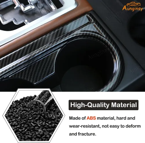 Vista 3 de Aunginsy Moldura del Portavasos del Reposabrazos Central del Asiento Delantero Compatible con Toyota Tundra 2014-2021, Cubierta Decorativa del Panel
