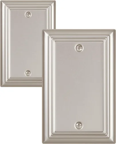 Vista 36 de Switch Plates Outlet Covers, 1-Pack Metal Wall Plate, Black Finish Midsize 1 Toggle 1 Decorator Combo Wall Plate, Ideal for GFCI Outlets, Light