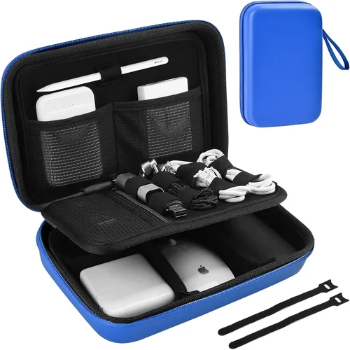 Vista 16 de ProCase Estuche organizador electrónico de viaje duro para MacBook Adaptador de corriente Cargadores Cables Power Bank Apple Magic Mouse Apple