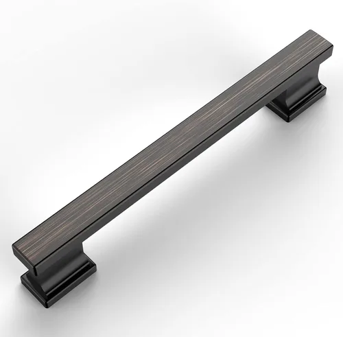 Vista 7 de Amerdeco - Paquete de 6 perillas en negro mate para gabinete, un solo orificio de 1.46 pulgadas, manijas para armarios, tiradores rectangulares