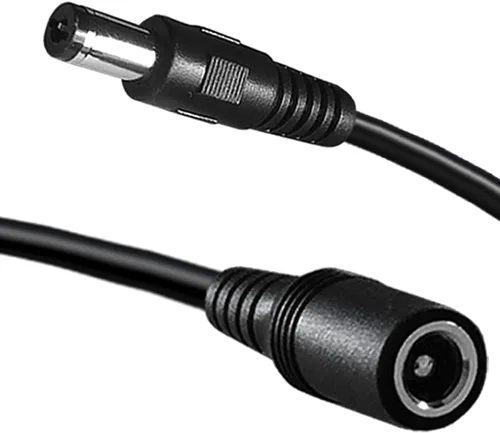 Vista 6 de Cable de extensión de alimentación CC corto de 1 pie, 0.2 in x 0.1 in, cable de extensión de 12 V, cable de extensión de CC macho a hembra, cable