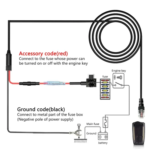 Vista 2 de Kit de cableado de detector de radar, kit de cableado directo de cable para Escor t Valentine One Unide n Beltronics cobr a detector de radar
