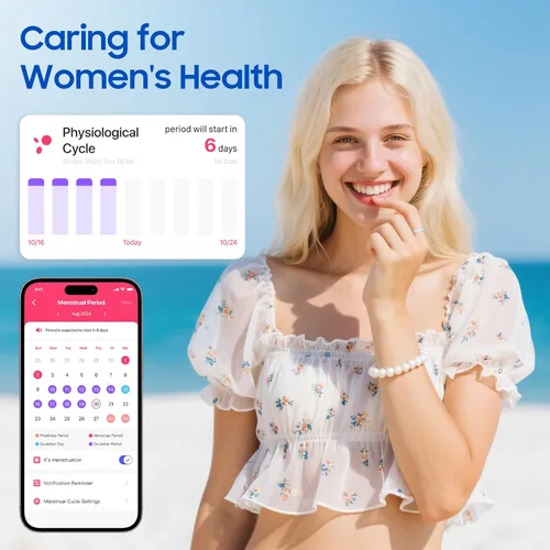 Vista 6 de Anillo de salud inteligente, con funciones de monitoreo de estrés y sueño, compatible con iOS y Android, rastreador de actividad física impermeable