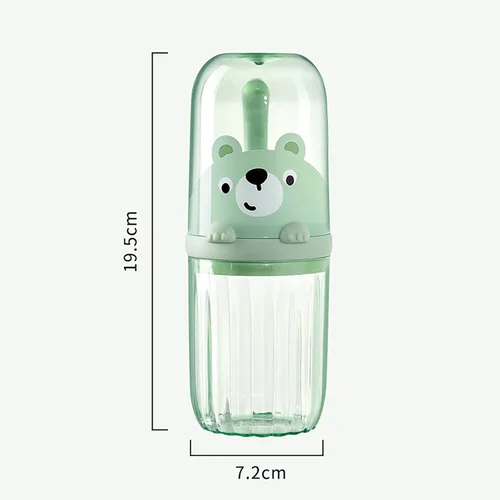 Vista 9 de Lindo soporte portátil para cepillos de dientes de plástico, estuche de viaje para niños con mango desmontable, cepillos de dientes multifunción