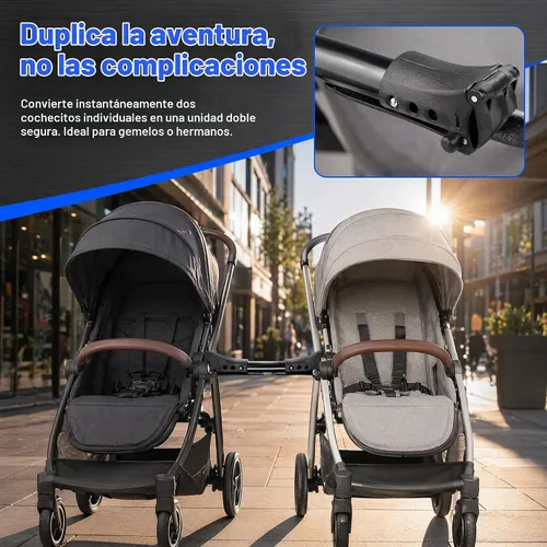 Vista 2 de Totority Conector de cochecito de bebé, 3 piezas, conector universal para carrito de bebé, para gemelos, universal, se adapta al paraguas para uso
