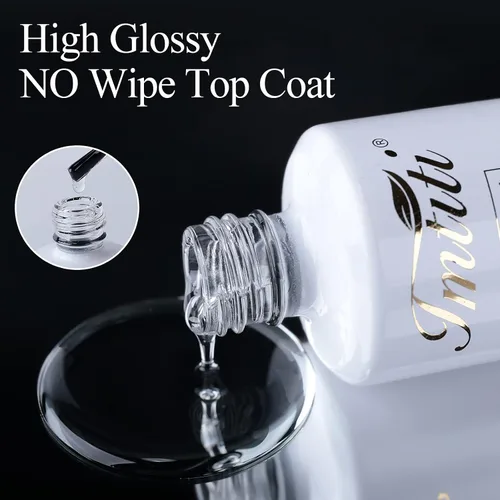 Vista 6 de Esmalte de uñas de gel transparente que no se limpia – Esmalte de uñas de gel transparente de alto brillo, larga duración y resistente al astillado