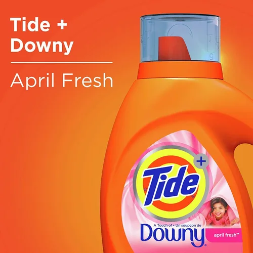 Vista 4 de Tide Plus con un toque de Downy April Fresh - Detergente líquido para la ropa, 29 coladas, 46 fl oz