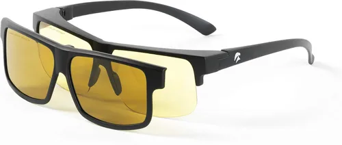Vista 10 de Eagle Eyes Lentes magnéticos SOL 2 en 1 – Gafas de sol polarizadas para día y gafas de conducción nocturna amarillas antirreflejantes