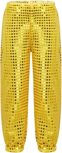 Vista 4 de Pantalones sueltos de lentejuelas para niños, pantalones de baile callejero de hip hop, pantalones Haren, traje de baile para niños y niñas