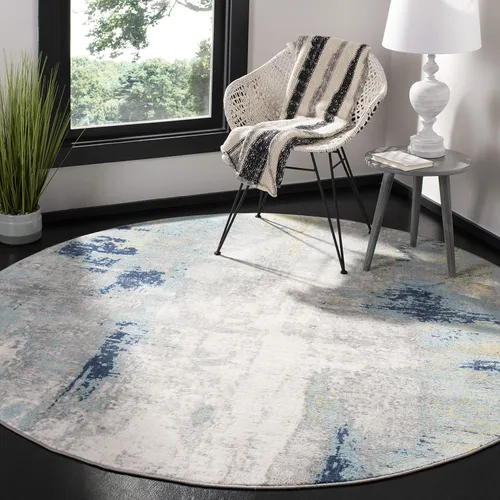 Vista 21 de SAFAVIEH Jasper Collection - Alfombra decorativa de 2 x 4 pies, azul y marfil, diseño abstracto moderno, no desprende pelusa y de fácil cuidado