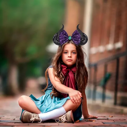 Vista 6 de Diadema de lazo con orejas de ratón, diadema de orejas de Minnie con lentejuelas