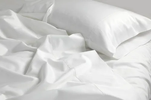 Vista 2 de Juego de sábanas de algodón orgánico 100% puro, 4 piezas, sin químicos, transpirable, color blanco, comodidad sensual (tamaño matrimonial)