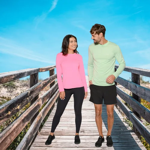 Vista 4 de Wave Runner Camisas de natación para hombre con protección solar UV, camisetas de entrenamiento de secado rápido para pesca, correr