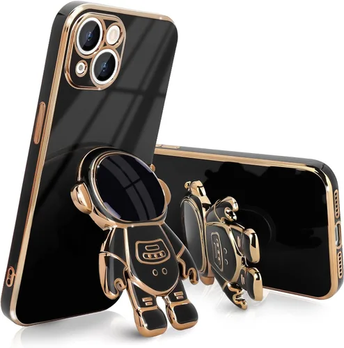 Vista 9 de Pepmune Funda compatible con iPhone 14 Plus, diseño de soporte de astronauta en 3D, protección de cámara, a prueba de golpes, suave funda para Apple