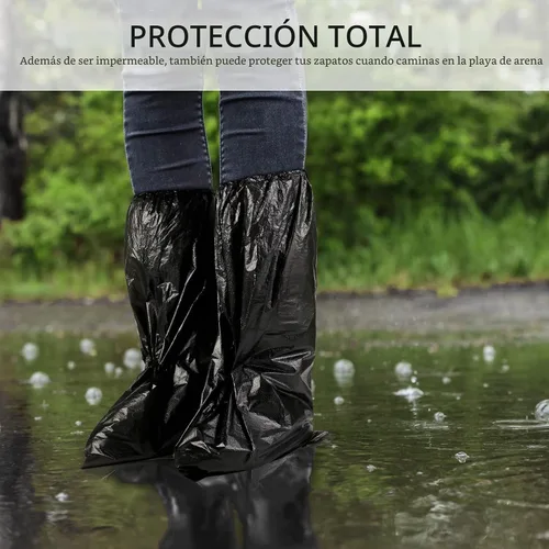 Vista 5 de Haysandy Fundas de zapatos desechables de plástico antideslizante para botas, cubiertas largas impermeables para zapatos, cubiertas de zapatos