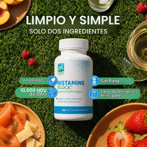 Vista 5 de DAO Supplements Bloqueador de Histamina – Fórmula Avanzada de Enzima DAO y Vitamina C para Digestión de Histamina y Soporte de Intolerancia