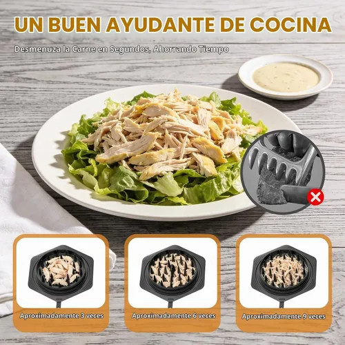 Vista 2 de Cleangor Herramienta de trituración de pollo Twist Grande, trituradora de carne libre de BPA con mango ergonómico, herramienta de trituración