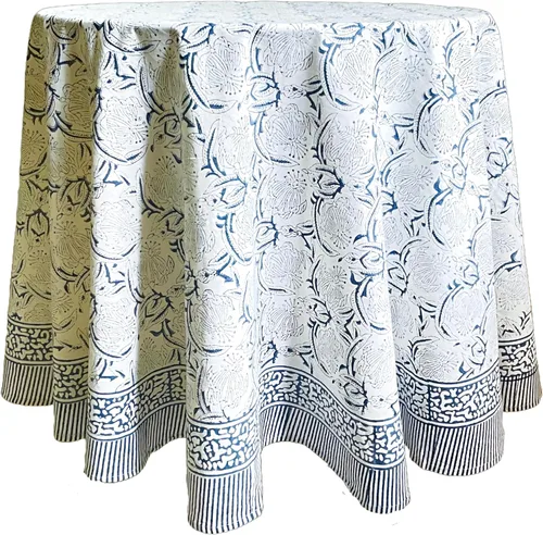 Vista 10 de ATOSII Mantel 100% algodón, Amara, floral, hecho a mano, rectangular, de lino, para cocina, comedor, fiestas, bodas, exteriores, picnics, Pascua
