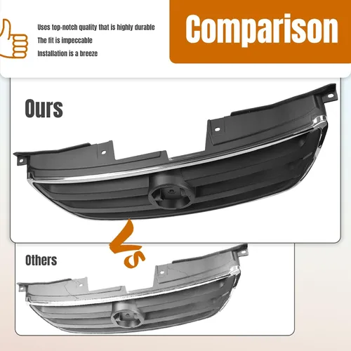 Vista 5 de CarPartsDepot Parrilla Rejilla Compatible con Nissan Altima (2002-2004 Altima de 4 Puertas)