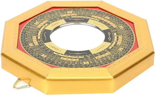 Vista 7 de Tyenaza Espejo cóncavo tradicional chino de Feng Shui, espejo Bagua para negocios en casa, protección de la suerte contra especiales dañinos