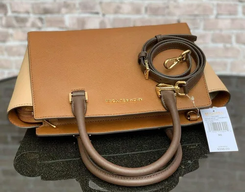 Vista 3 de Michael Kors Selma - Cartera con cremallera para mujer., Marrón, M